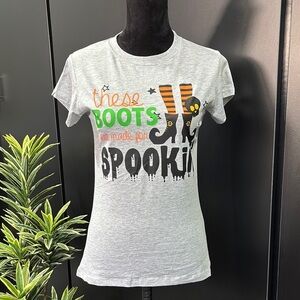 Studio 3 Short Sleeve crewneck “These Boots Were Made For Spookin”Halloween Tee